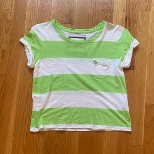 Abercrombie & Fitch Green Rugby Stripe T-Shirt